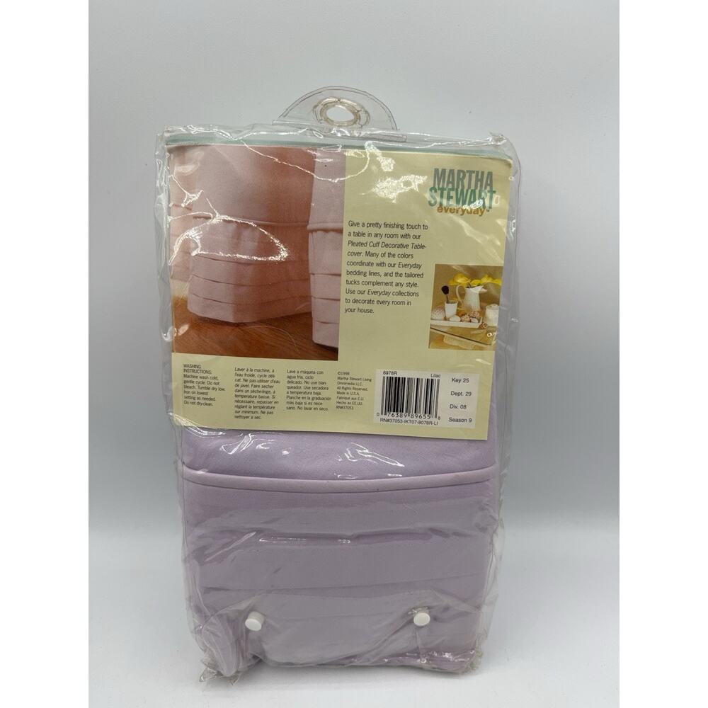 Martha Stewart Pleated Cuff Decorative Table Cover 70” Round Purple Grandmacore - Picture 4 of 6